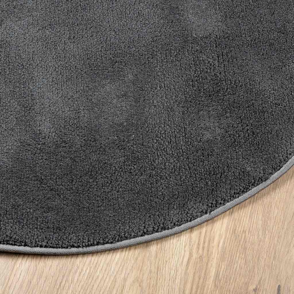 Teppich OVIEDO Kurzflor Anthrazit 120x120 cm