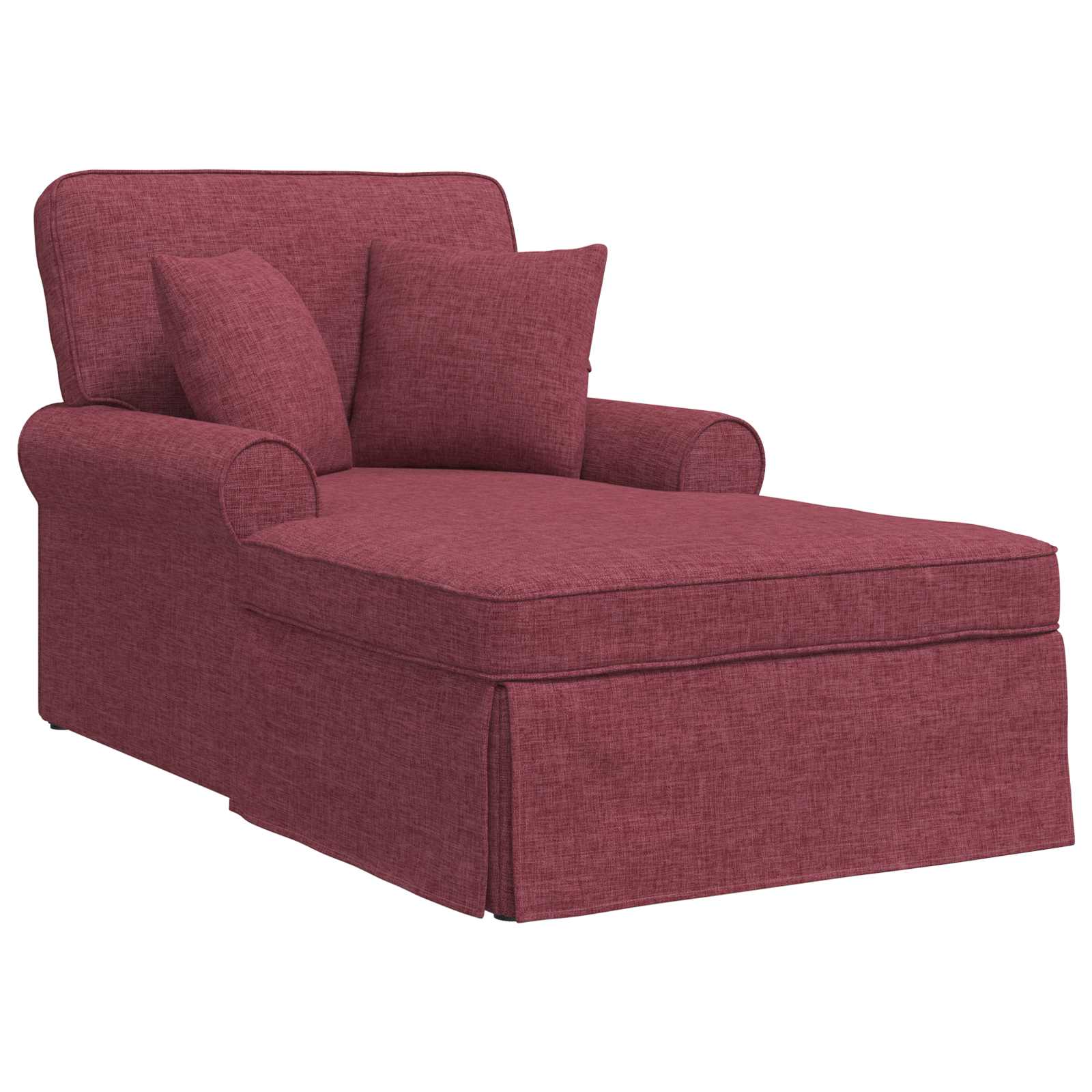 Chaise Lounge mit Rock mit Kissen 3 pcs Hellgrau Stoff