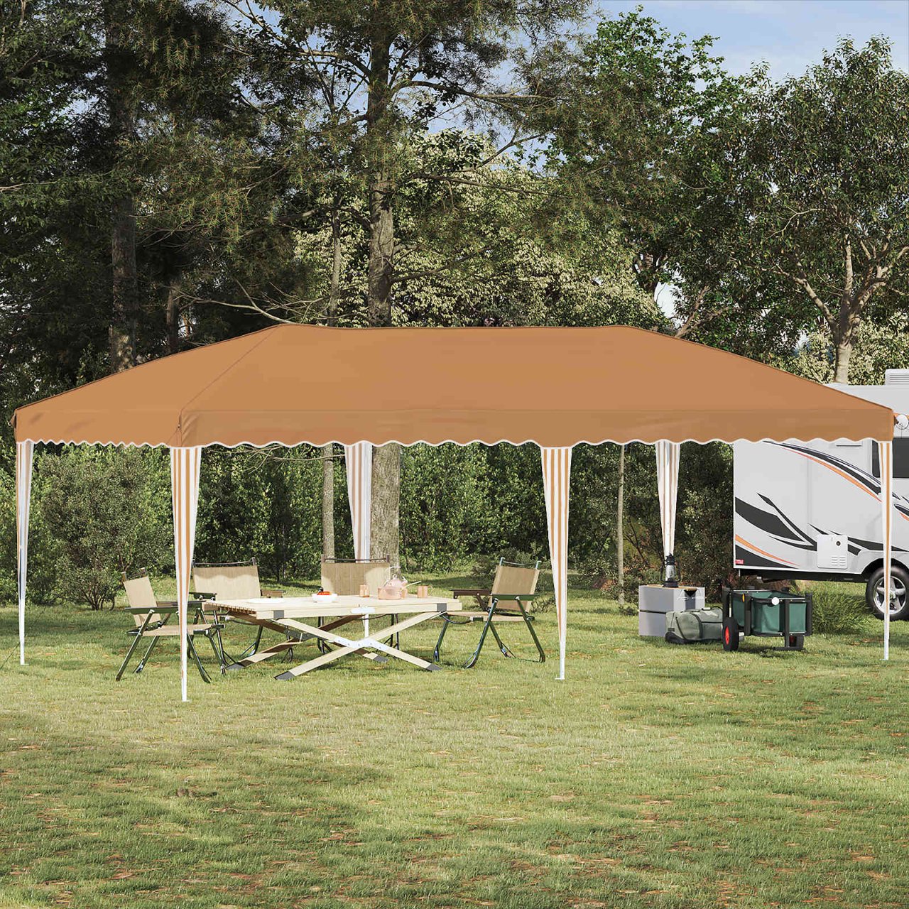 Pop-up Partyzelt 575 x 290 x 245 cm Creme