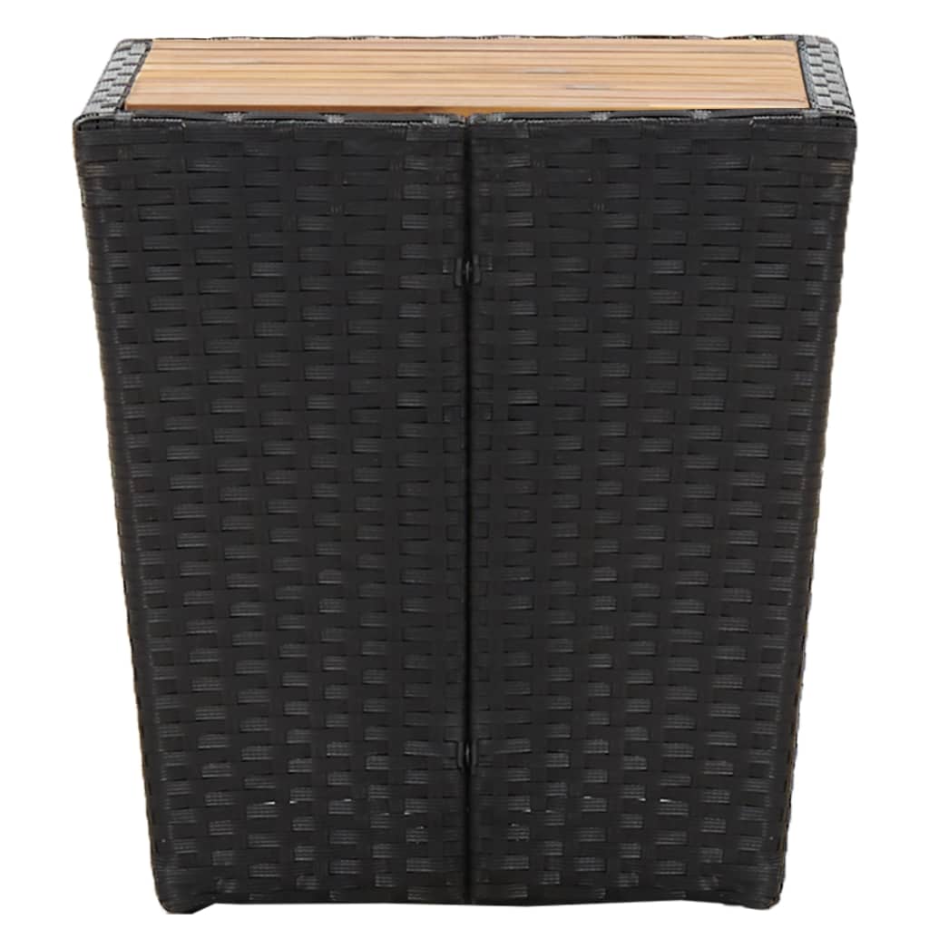 Beistelltisch Beige 41,5x41,5x44 cm Poly Rattan und Hartglas