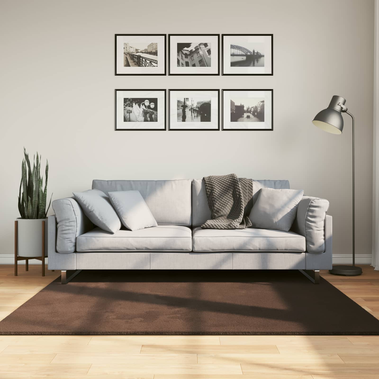 Teppich HUARTE Kurzflor Weich und Waschbar Anthrazit 60x110 cm