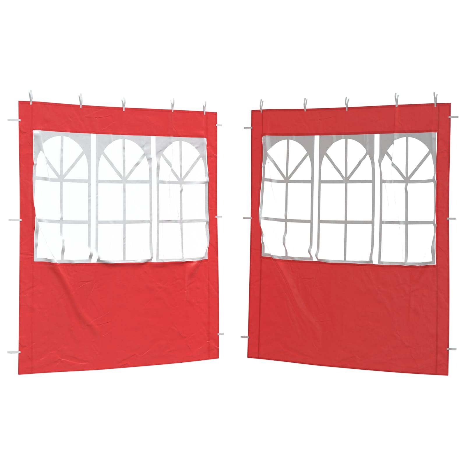 Party Zelt Seitenteil 2 pcs 300 x 195 cm Rot PE und Stahl