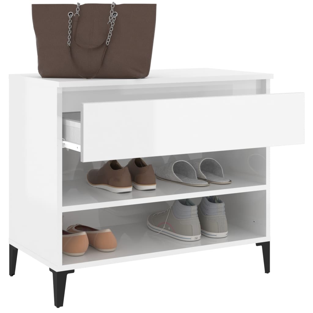 Schuhregal Weiß 70x36x60 cm Holzwerkstoff