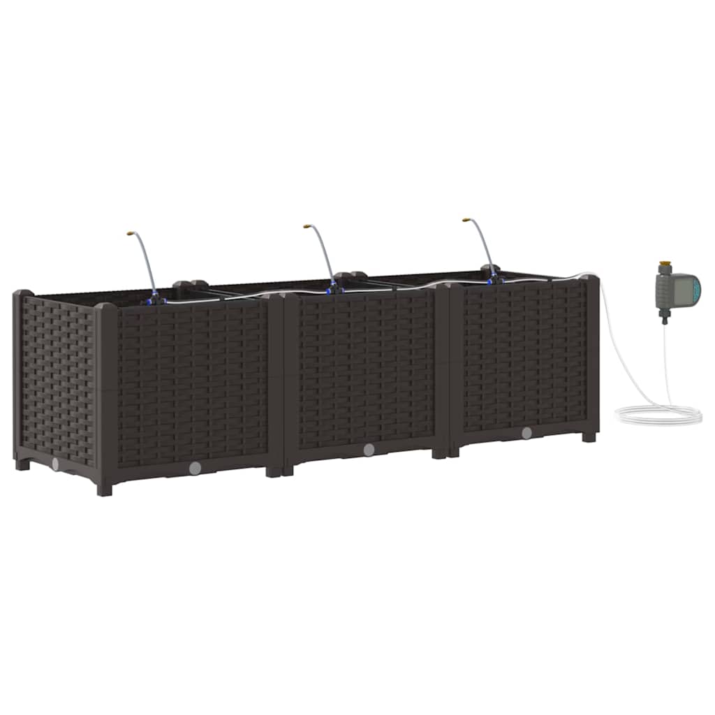 Garten-Pflanzgefäß 4 Stk. Braun 160 x 40 x 22 cm PP
