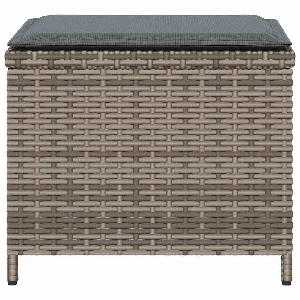 Gartenhocker mit Kissen 4 Stk. Schwarz 41x41x36 cm Poly Rattan