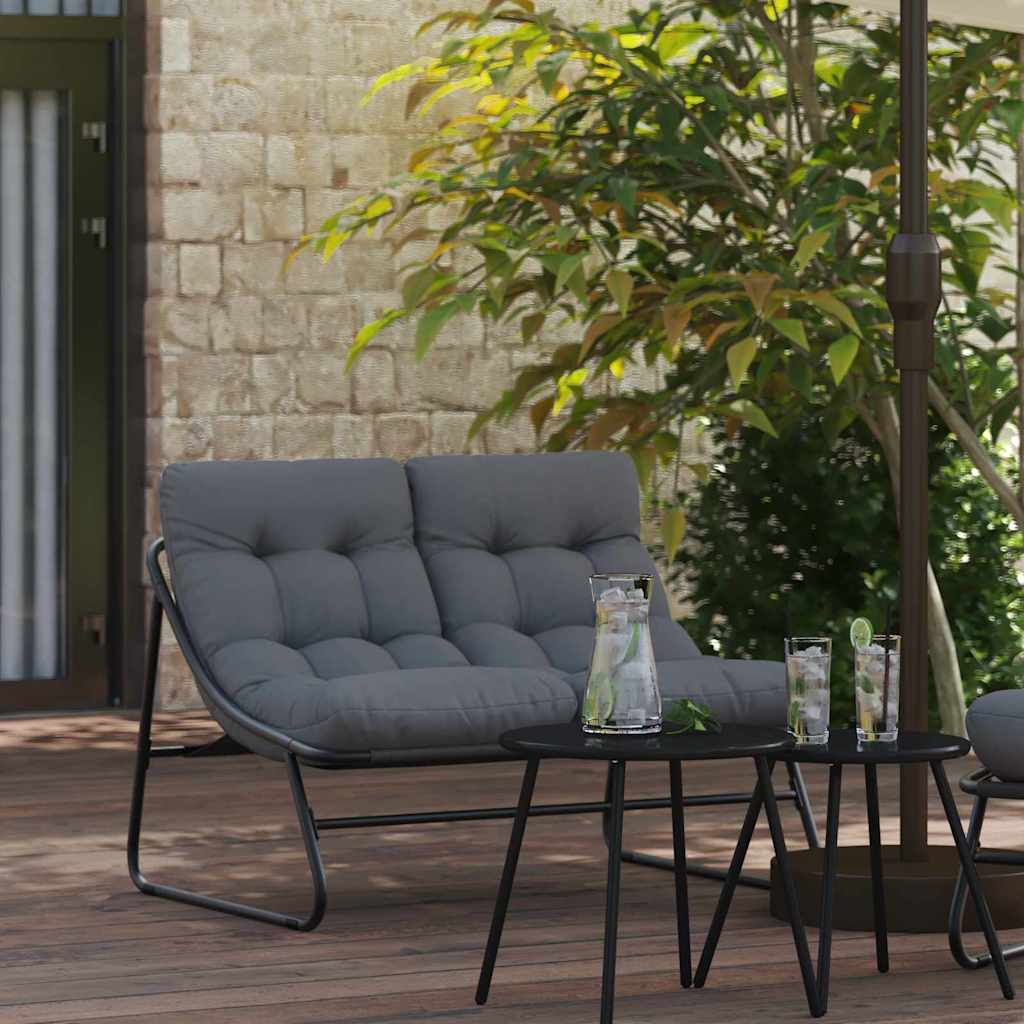 gartenmöbel mit Kissen 2 pcs Schwarz 60,5 x 81 x 71 cm