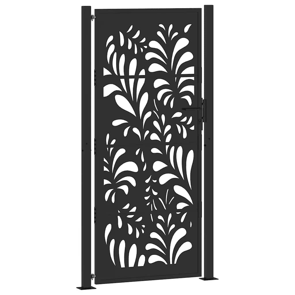Gartentor Schwarz 100x100 cm Stahl Lichtdesign