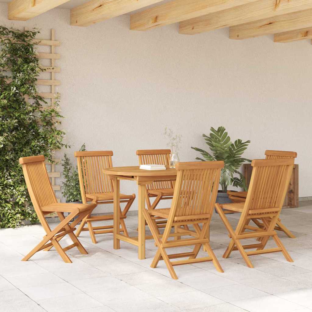 Garten Essgruppe 5 pcs Braun Massivholz Teak