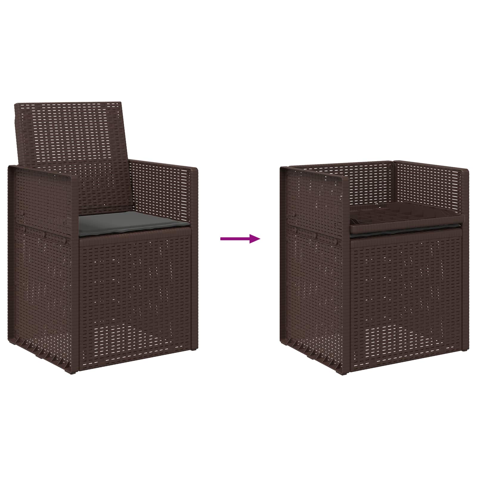 Garten Esszimmerstühle 2 pcs Weiß und Hellgrau PP