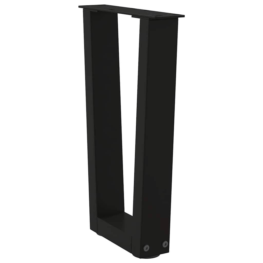 Couchtischbeine V-Form 2 Stück Schwarz 30x(30-31,3) cm Stahl