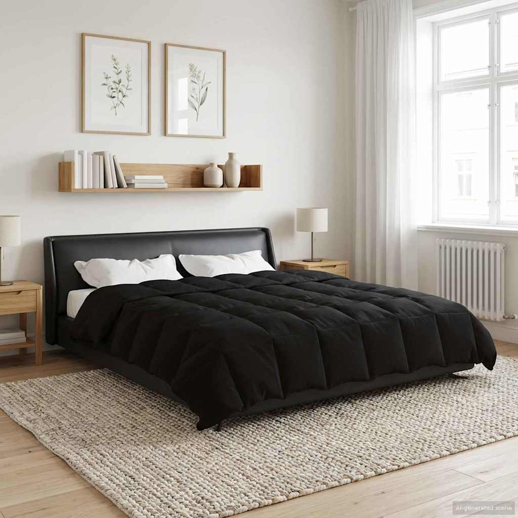 Winterbettdecke Gepolstert Anthrazit 240 x 260 cm Mikrofaser