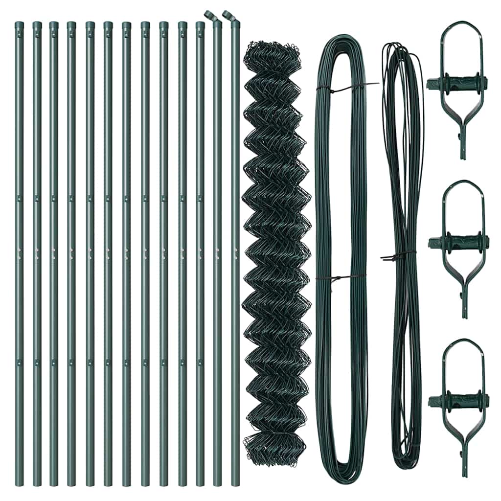 Outdoor Kettenglied-Zaun Erdfixierung 10 x 0,4 m Grün Netz