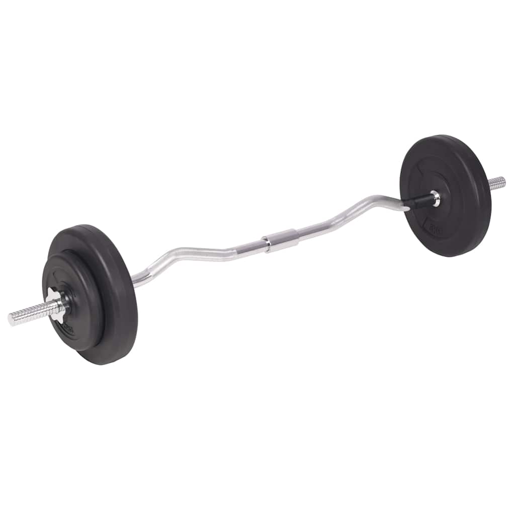Hantelbank mit Ablage, Langhantel und Kurzhantel Set 60,5 kg