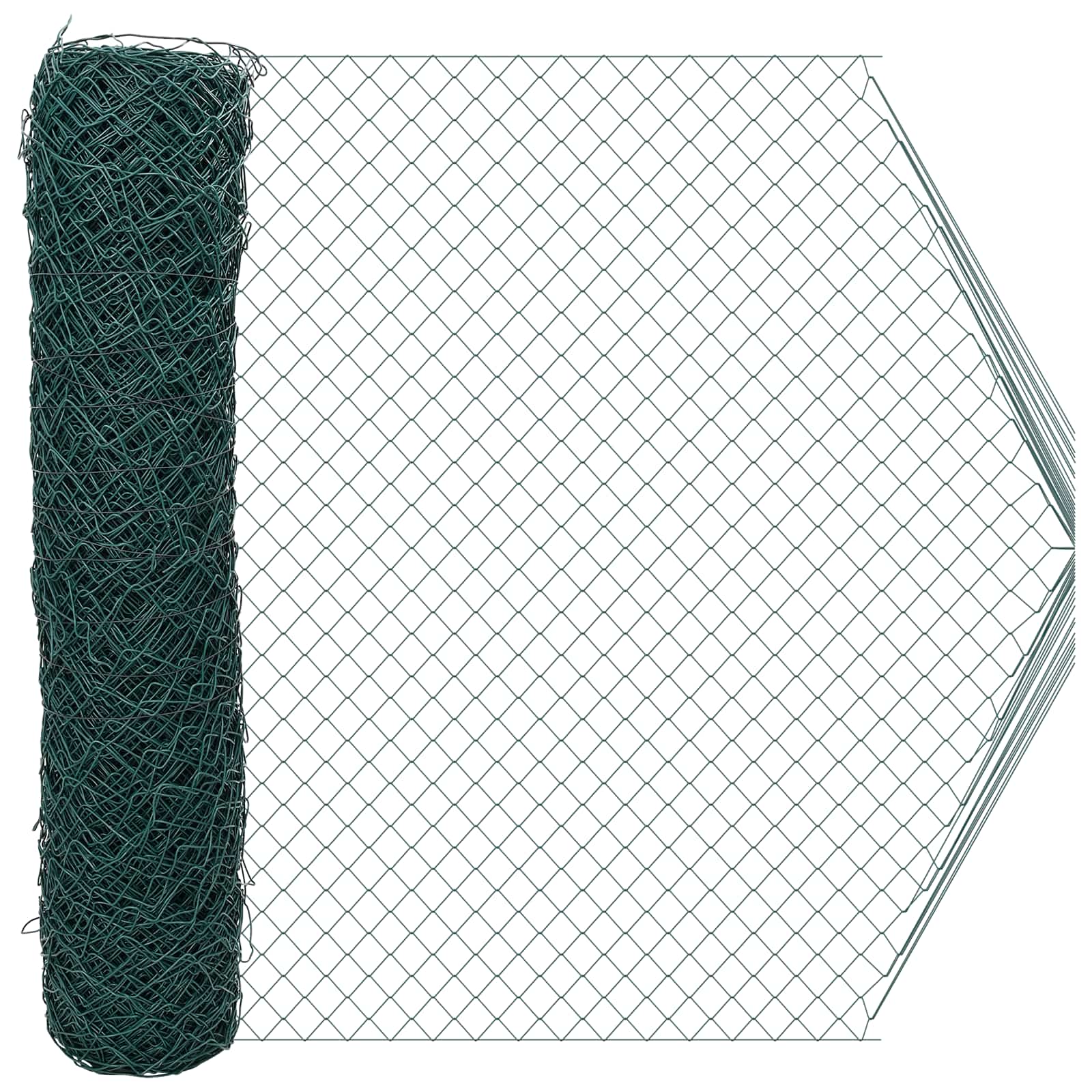 Maschendrahtzaun Grün 2 x 10 m Stahl