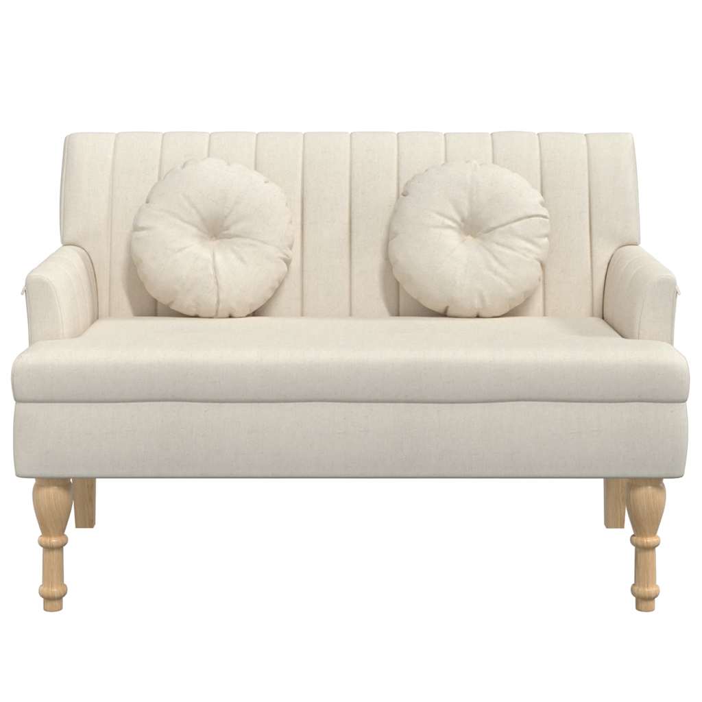 Sitzbank mit Kissen Dunkelgrau 113x64,5x75,5 cm Stoff