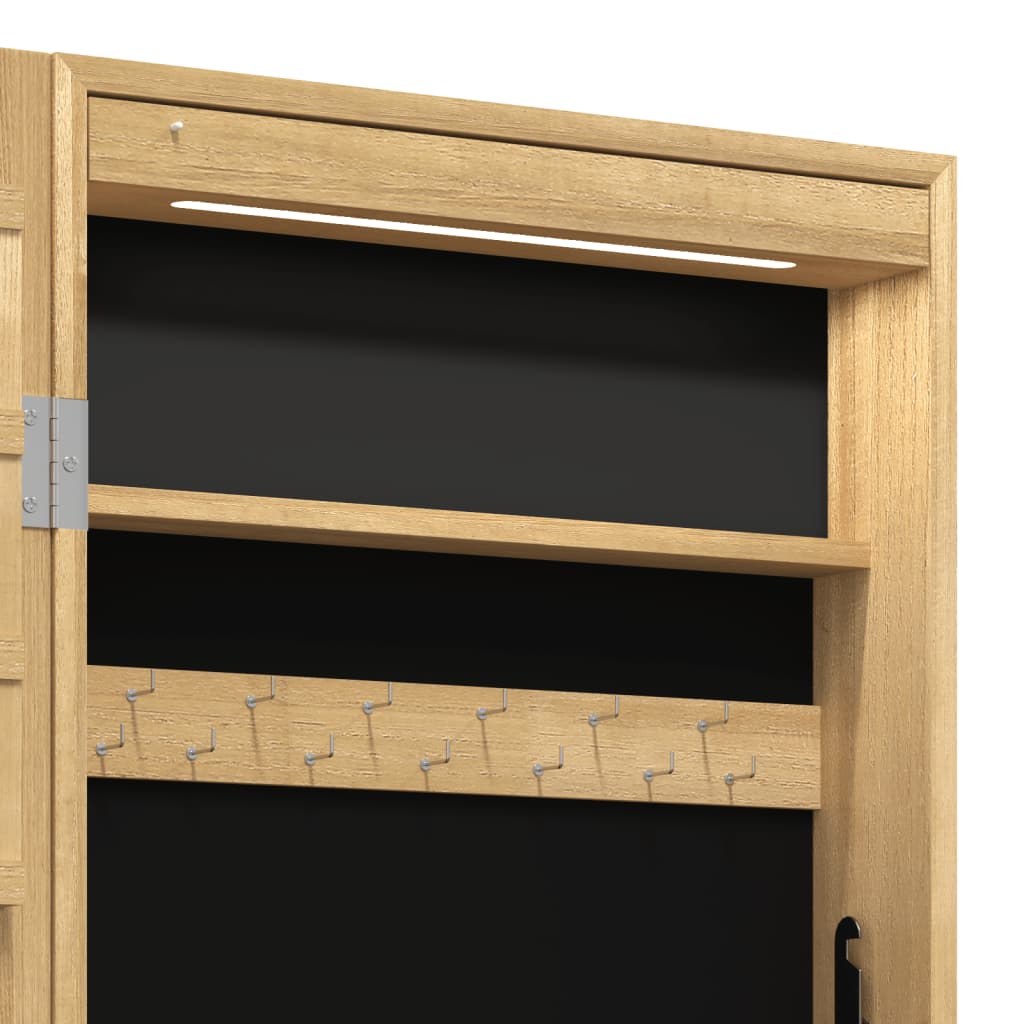 Spiegel-Schmuckschrank mit LED-Beleuchtung Wandmontage Weiß