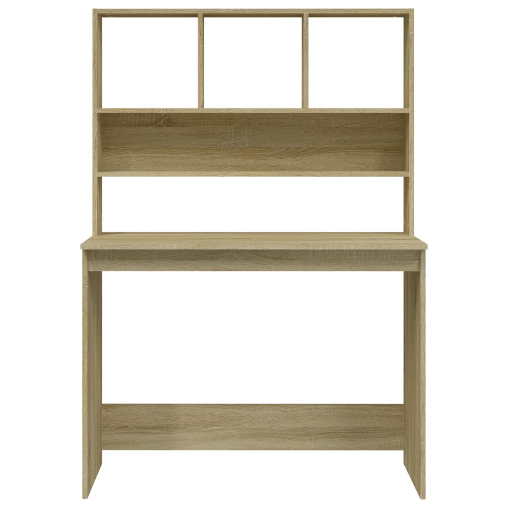 Schreibtisch mit Regal Weiß 102x45x148 cm Holzwerkstoff