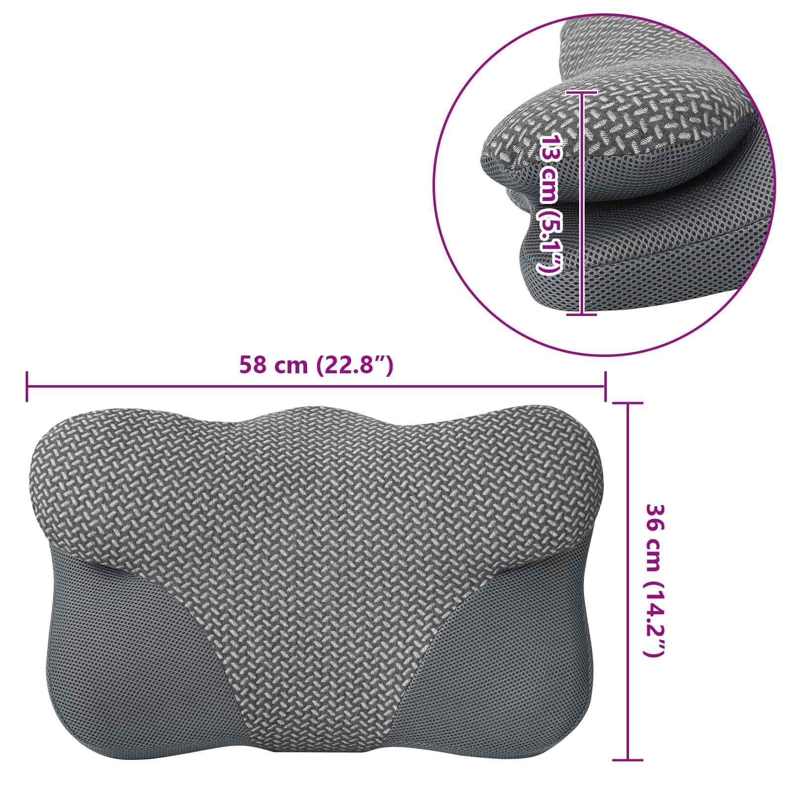 Nackenkissen Weiß Viscoschaum 57 x 36 x 13 cm