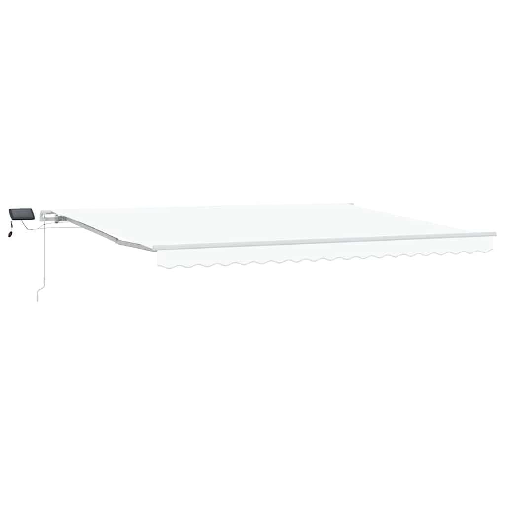 Markise Manuell Einziehbar mit LED 300x250 cm Blau und Weiß