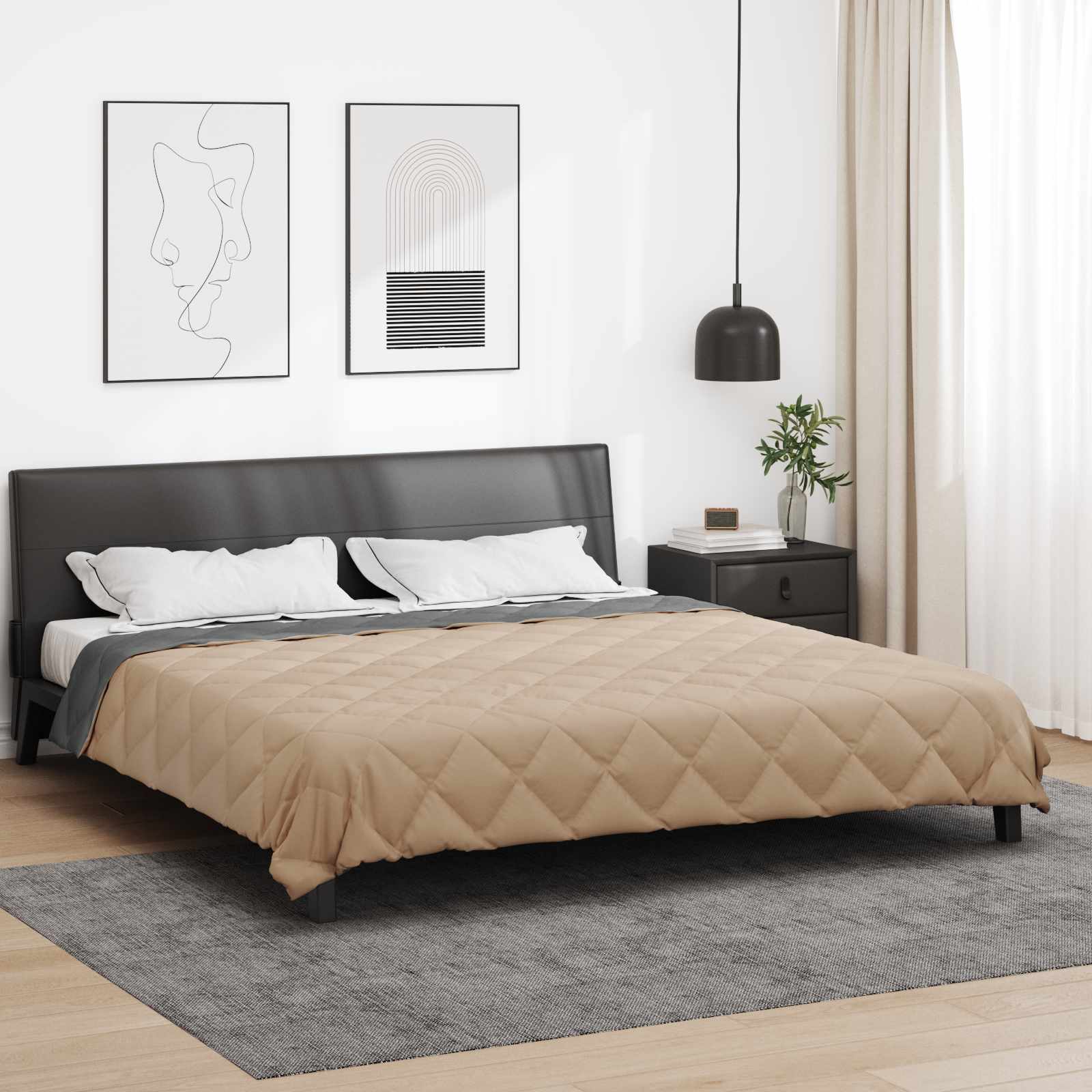 Ganzjahresbettdecke Anthrazit 135 x 200 cm Mikrofaser