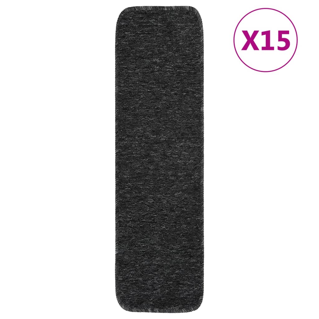 Antirutsch Stufenmatten 15 Stk. 60x25 cm Anthrazit Rechteckig