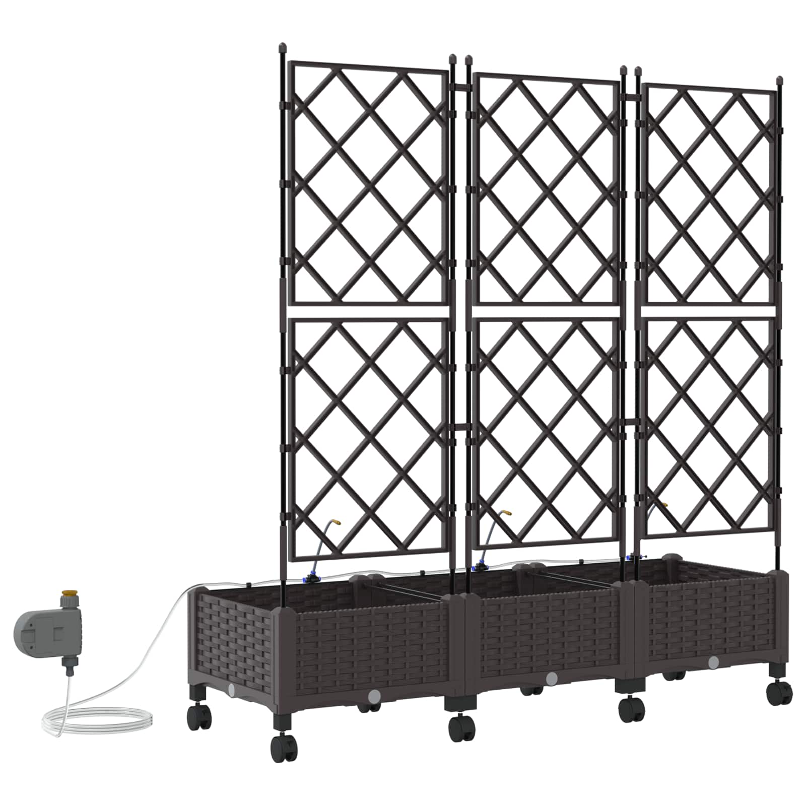 Garten-Pflanzgefäß 4 Stk. Braun 160 x 40 x 22 cm PP