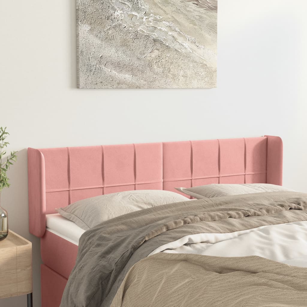 Kopfteil mit Ohren Dunkelblau 93x16x78/88 cm Samt