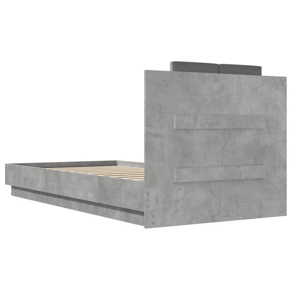 Bettgestell mit Kopfteil Grau Sonoma 180x200 cm Holzwerkstoff