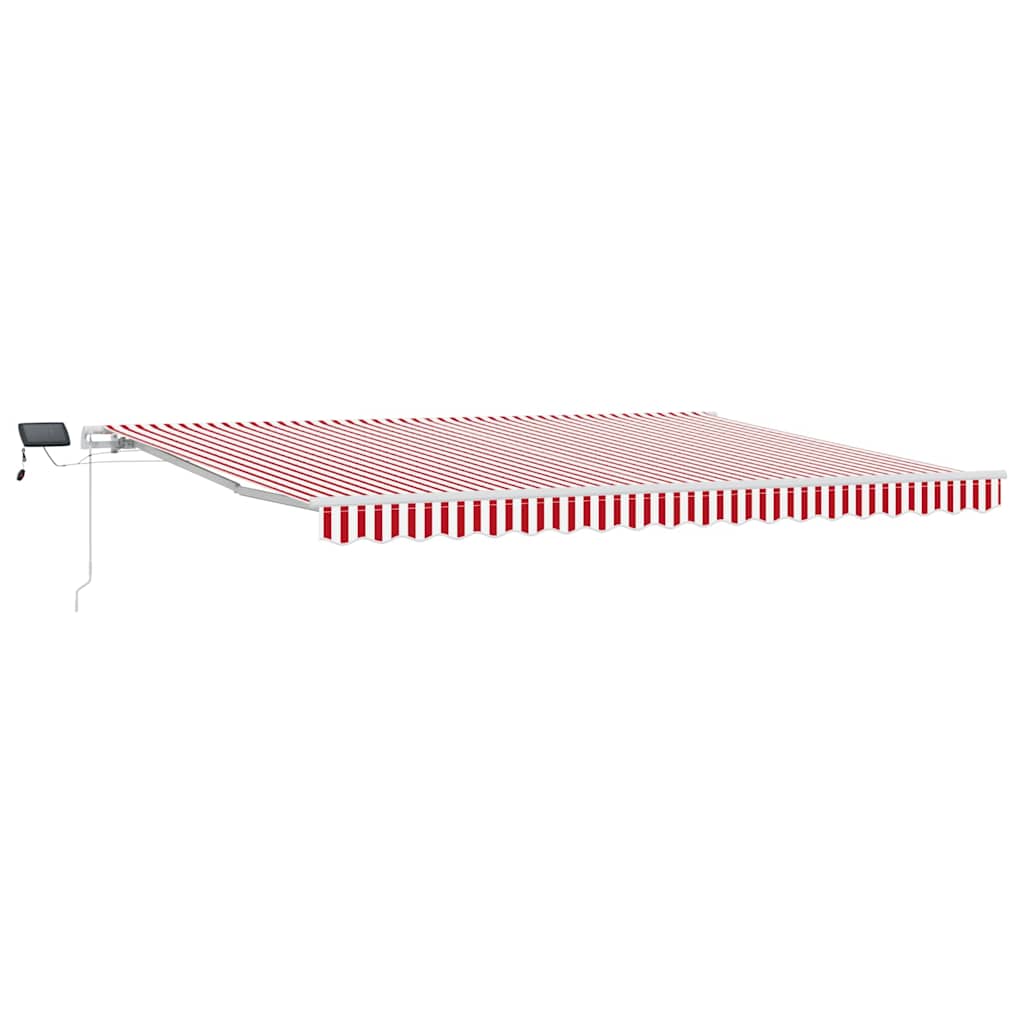 Markise Manuell Einziehbar mit LED 300x250 cm Blau und Weiß