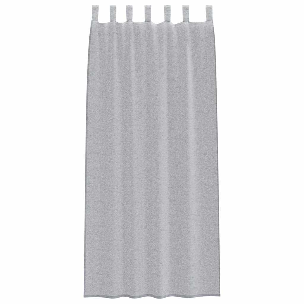 Voile-Vorhang mit Vorhängen 2 pcs Weiß 140 x 140 cm Polyester