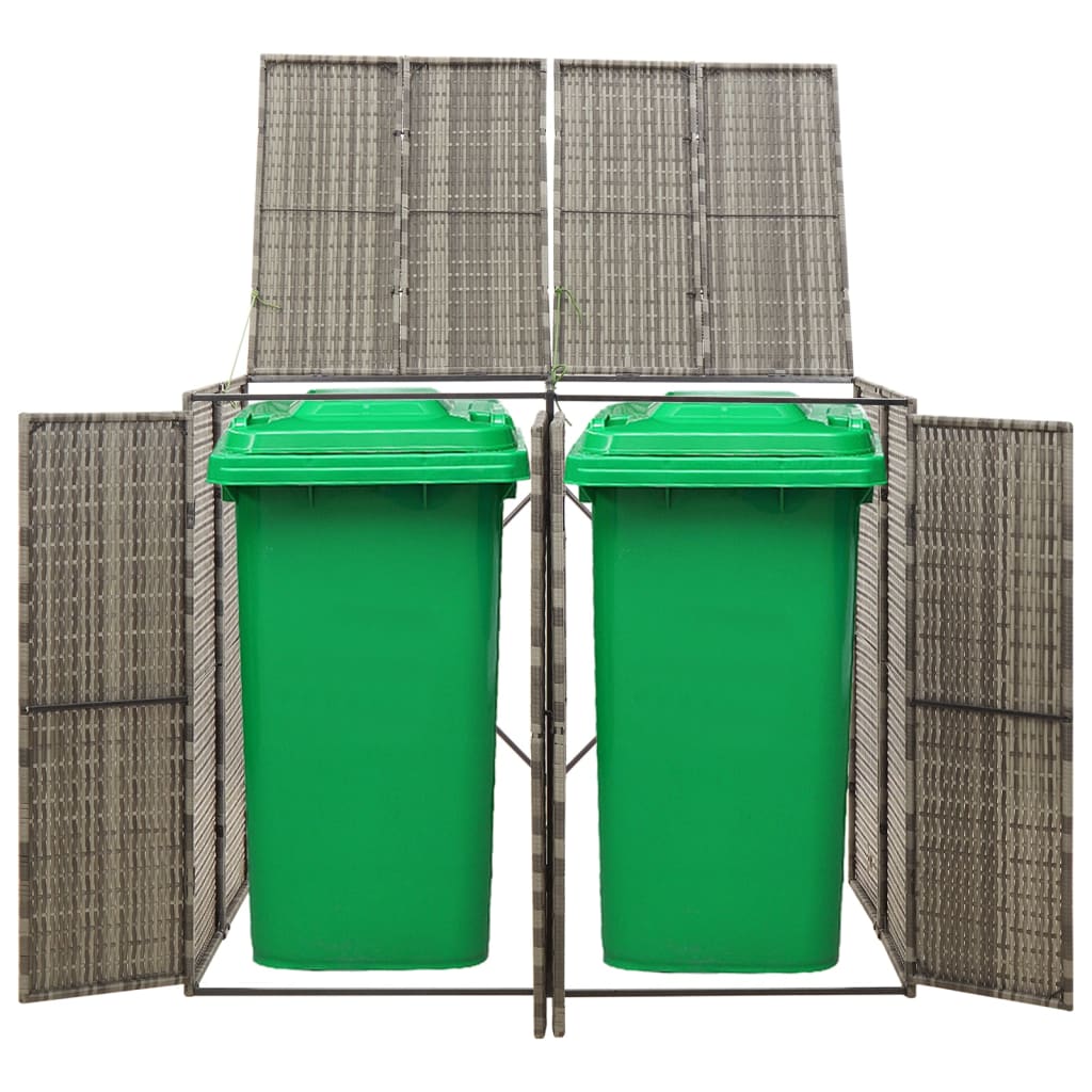Mülltonnenbox für 1 Tonne Schwarz 70x80x117 cm Poly Rattan