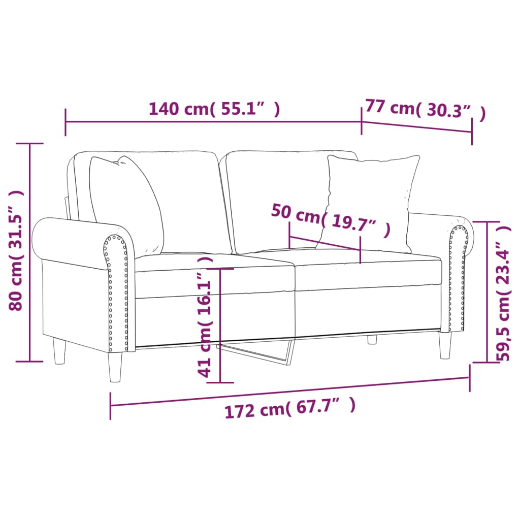 2-Sitzer-Sofa mit Zierkissen Dunkelgrün 120 cm Samt