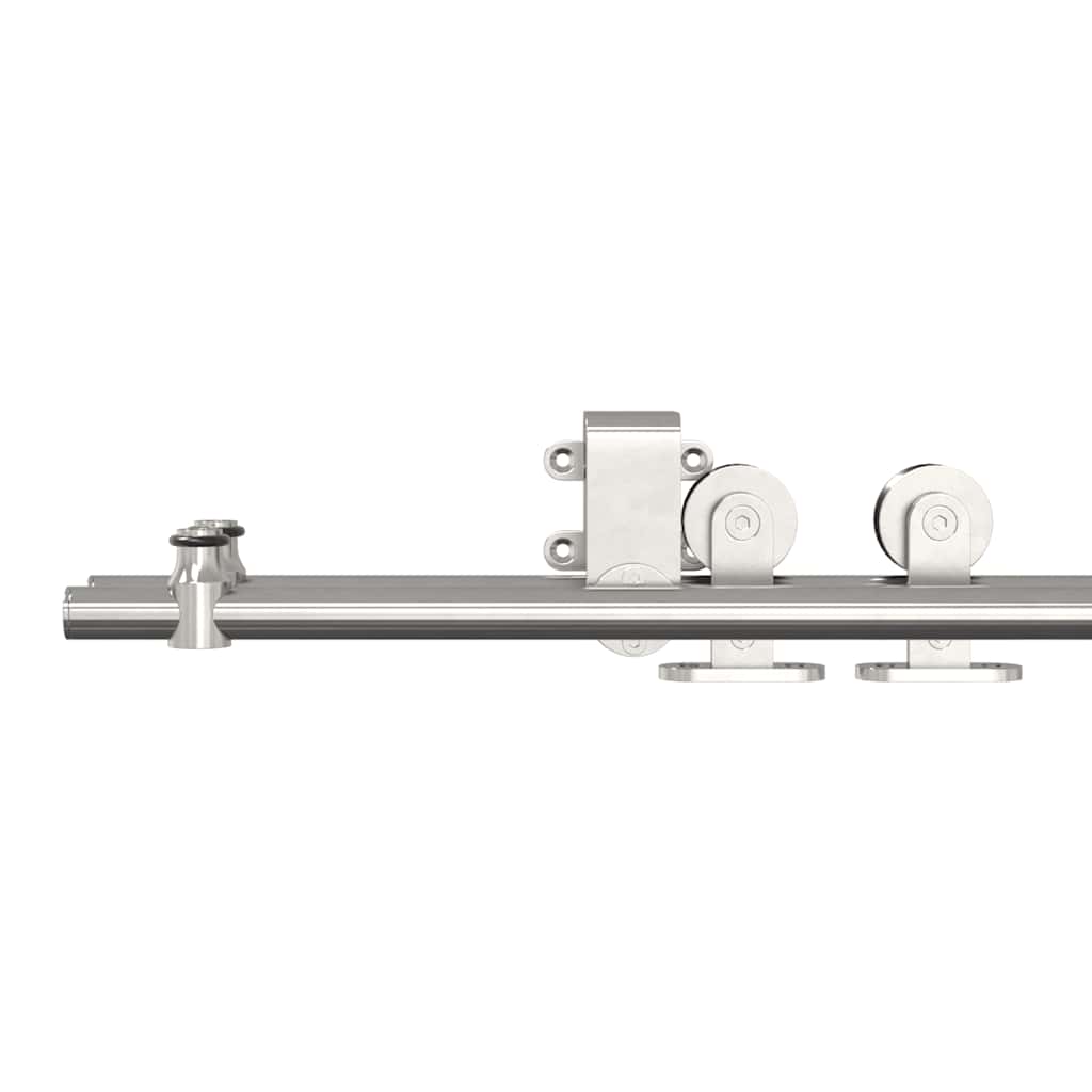 Schiebetür-Beschlagsatz 183 cm Edelstahl Silbern