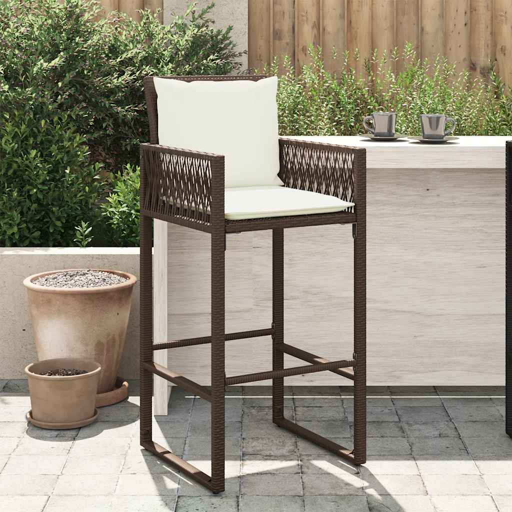 Garten-Barhocker 2 Stk. Schwarz Poly Rattan