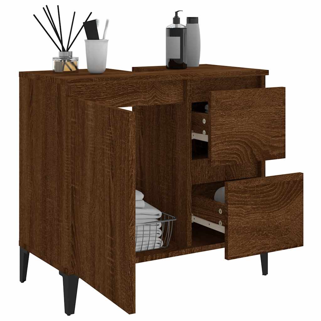 Badschrank Weiß 65x33x60 cm Holzwerkstoff