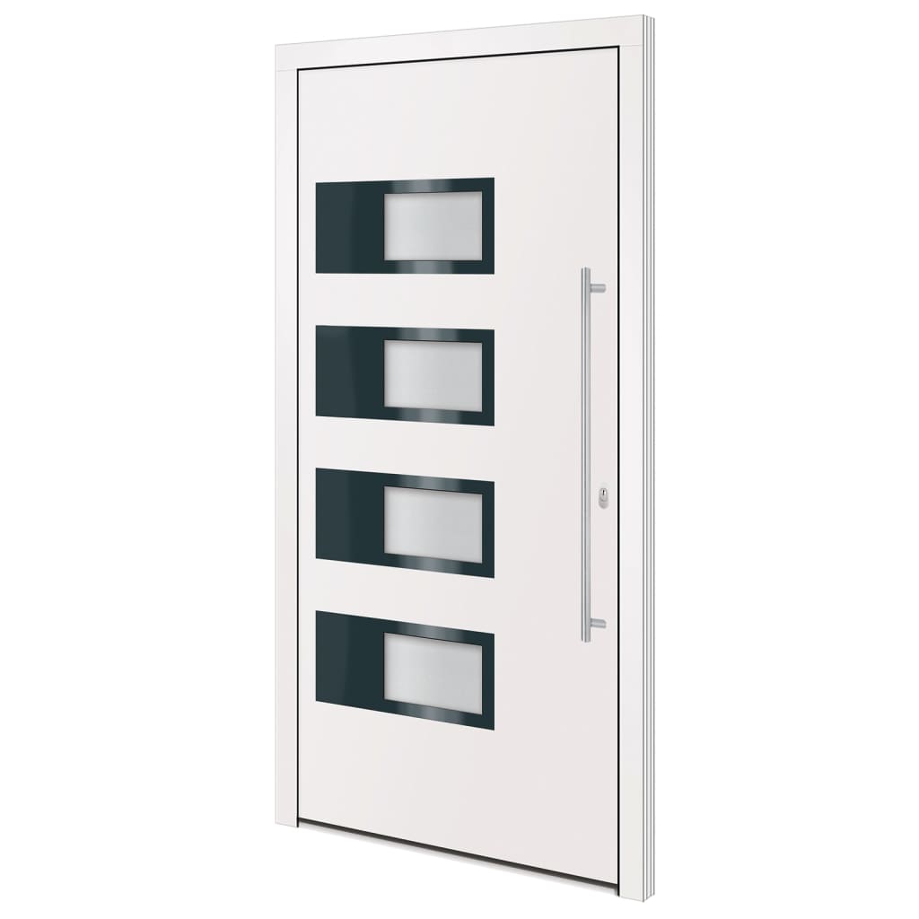 Haustür Anthrazit 100x210 cm Aluminium und PVC