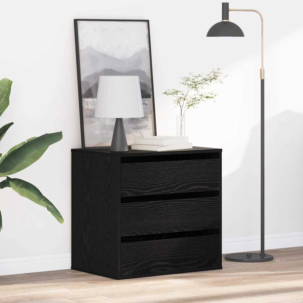Schubladenschrank Schwarz Eichen-Optik 41 x 40 x 58 cm