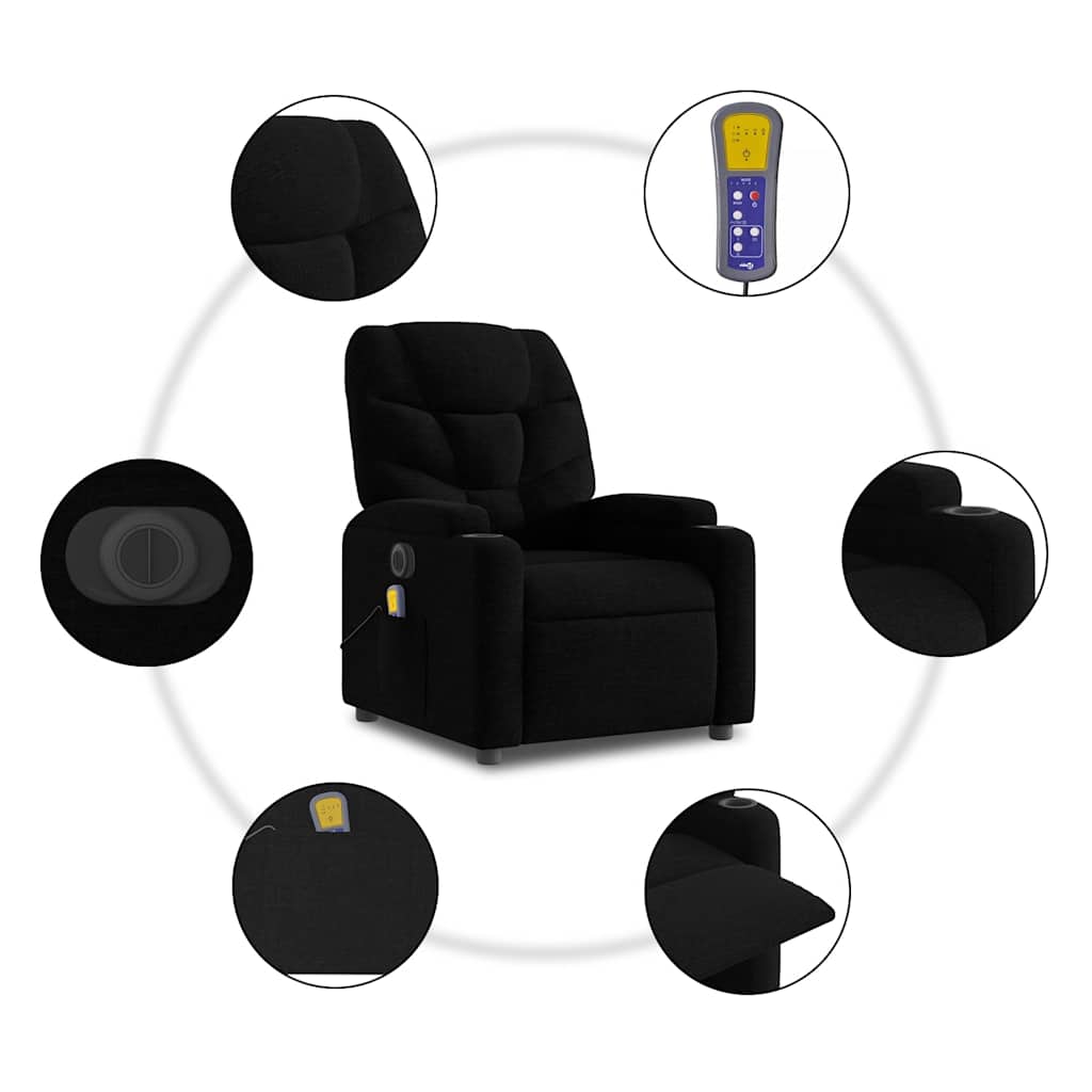 Relaxsessel Elektrisch Dunkelgrau Stoff