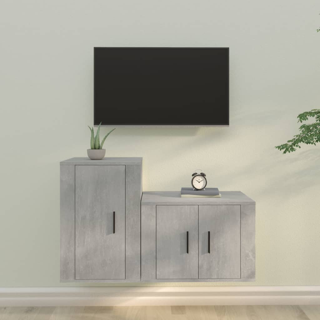 2-tlg. TV-Schrank-Set Weiß Holzwerkstoff