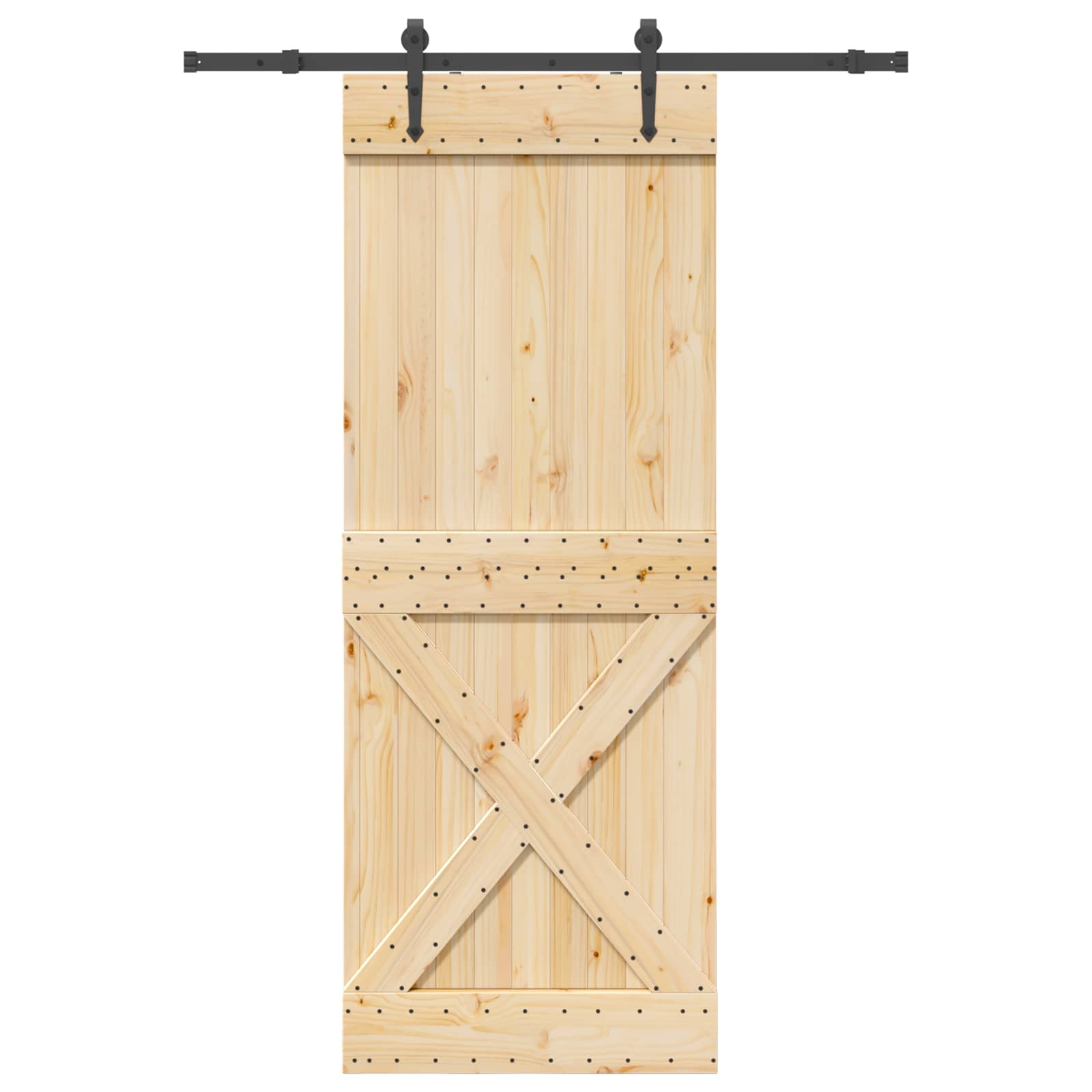 Schiebetür NARVIK Natürlich und Schwarz 70 x 210 cm (152,5 cm)