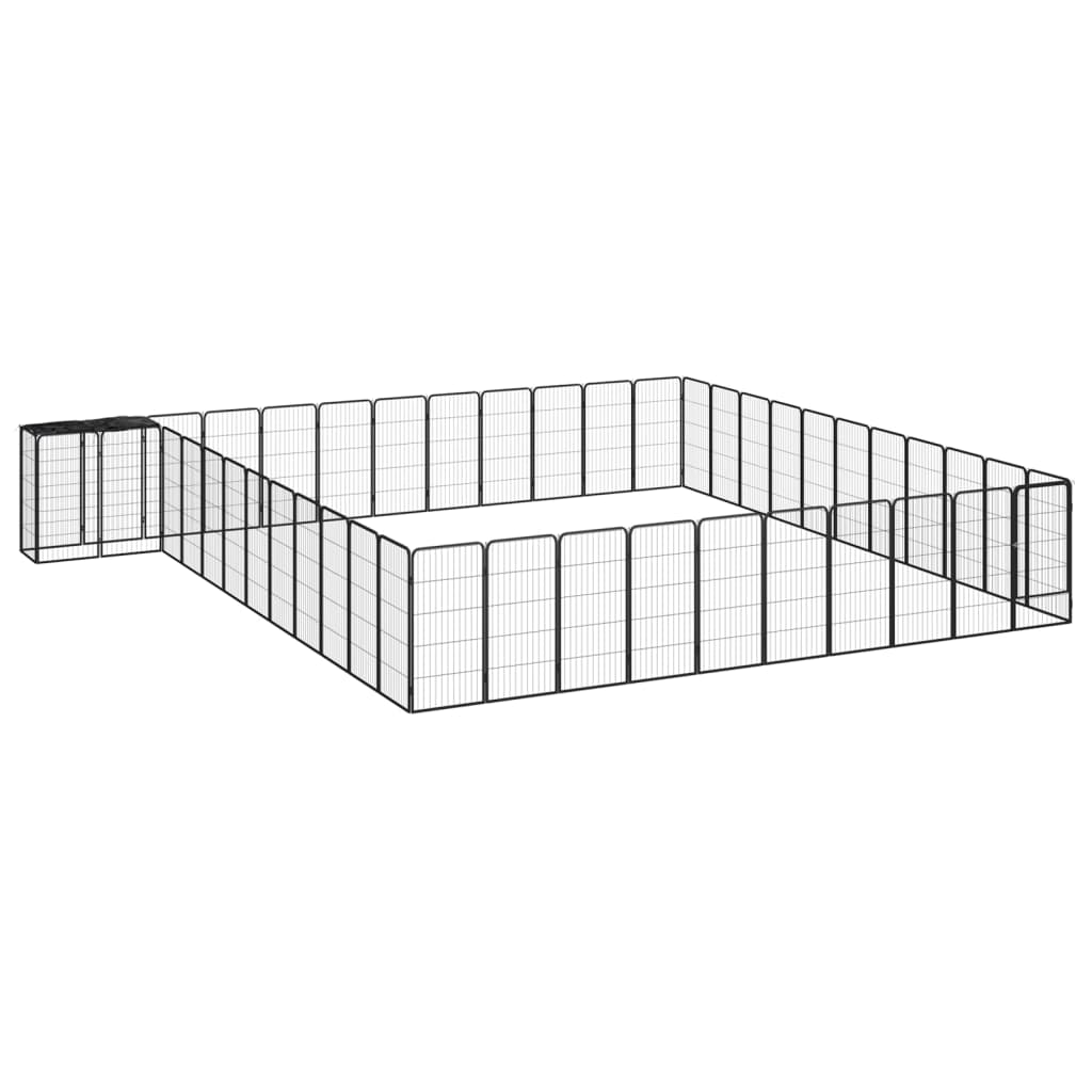 6-tlg. Hundelaufstall Schwarz 50x100cm Stahl Pulverbeschichtung