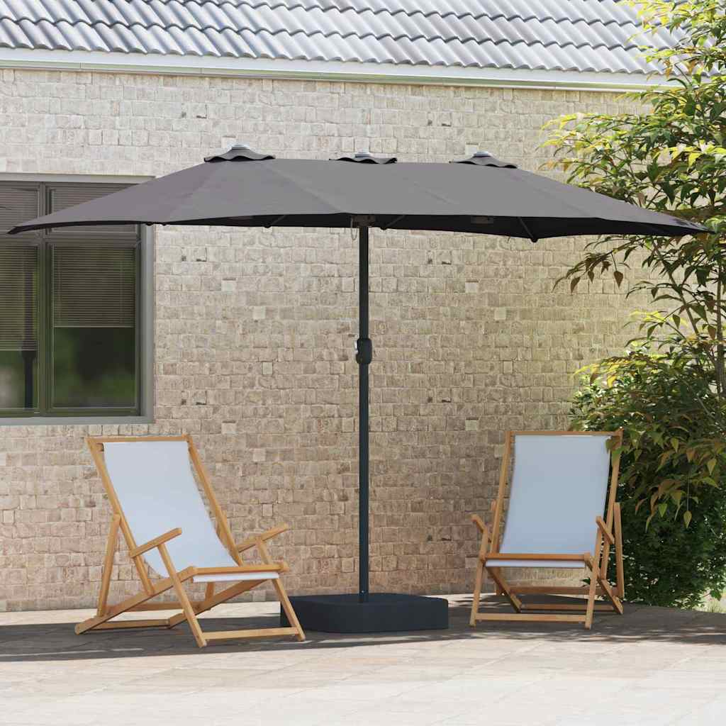 Garten-Sonnenschirm Sand 385 x 209 x 244 cm Polyester und Stahl