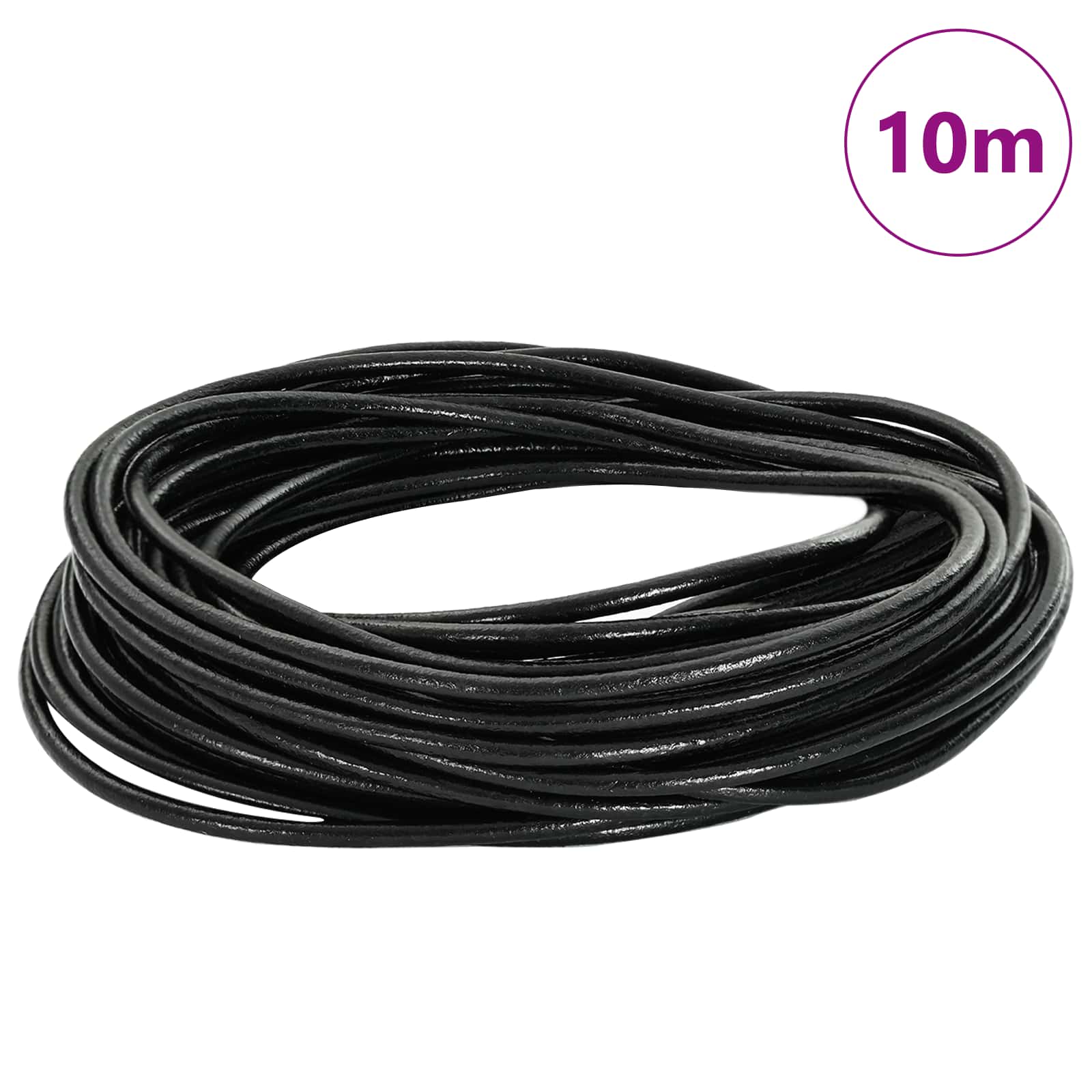Leder Schnur Schwarz Ø1 mm x 5 m Leder