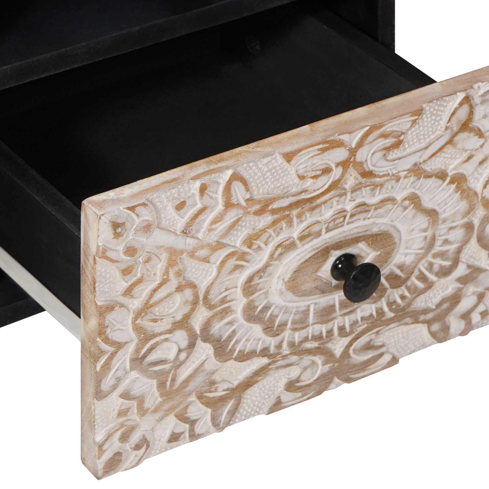 TV-Schränk mit Regal Braun 100 x 33,5 x 46 cm Massivholz Mango