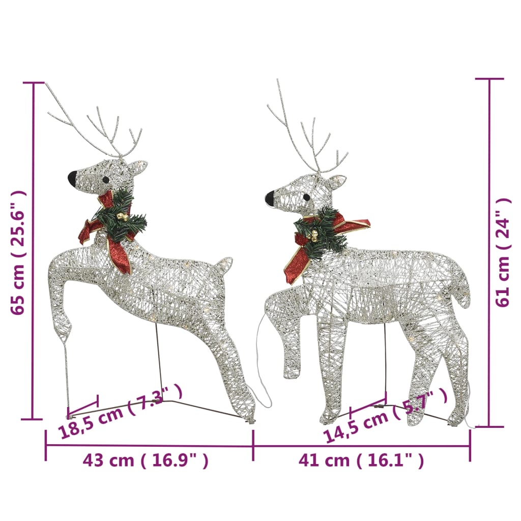 Weihnachtsdeko Rentier & Schlitten 60 LEDs Outdoor Golden