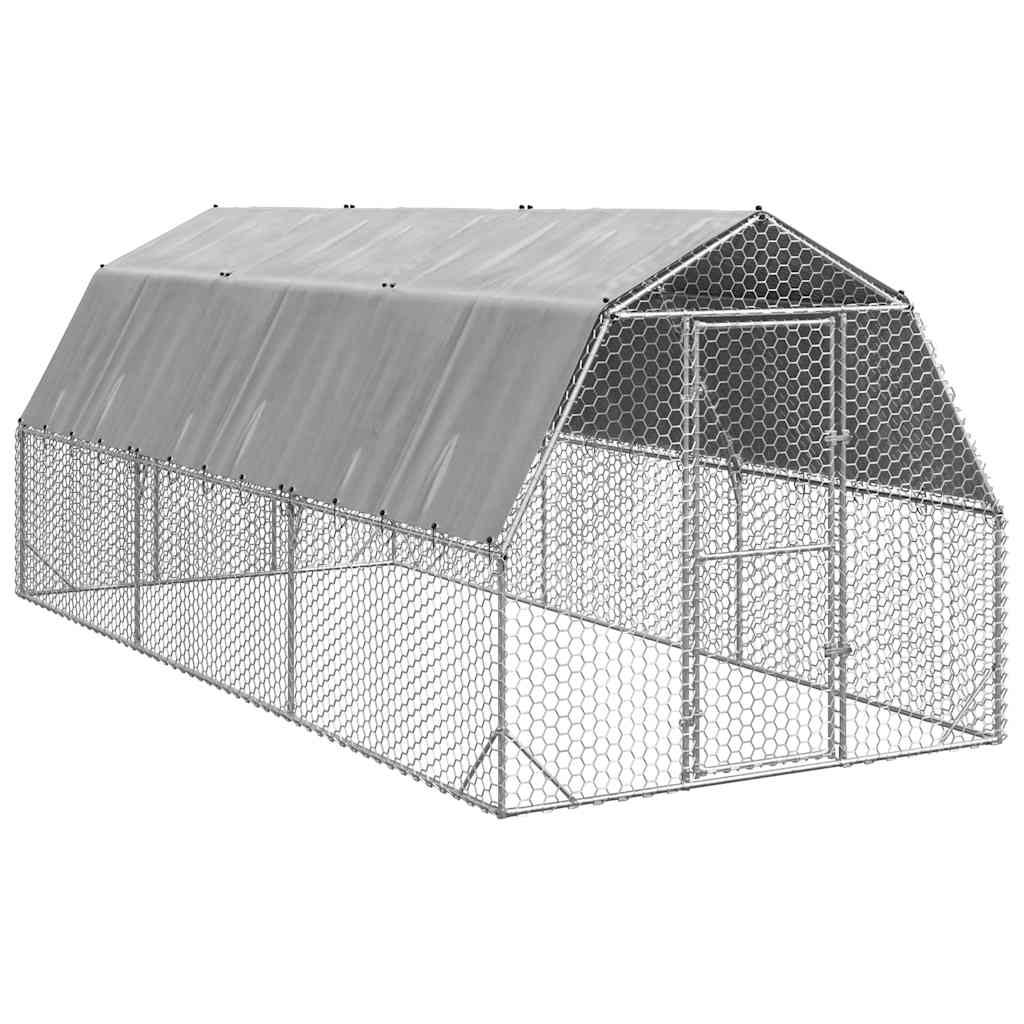 Hühnerstall 2,5x4x2,25 m Verzinkter Stahl