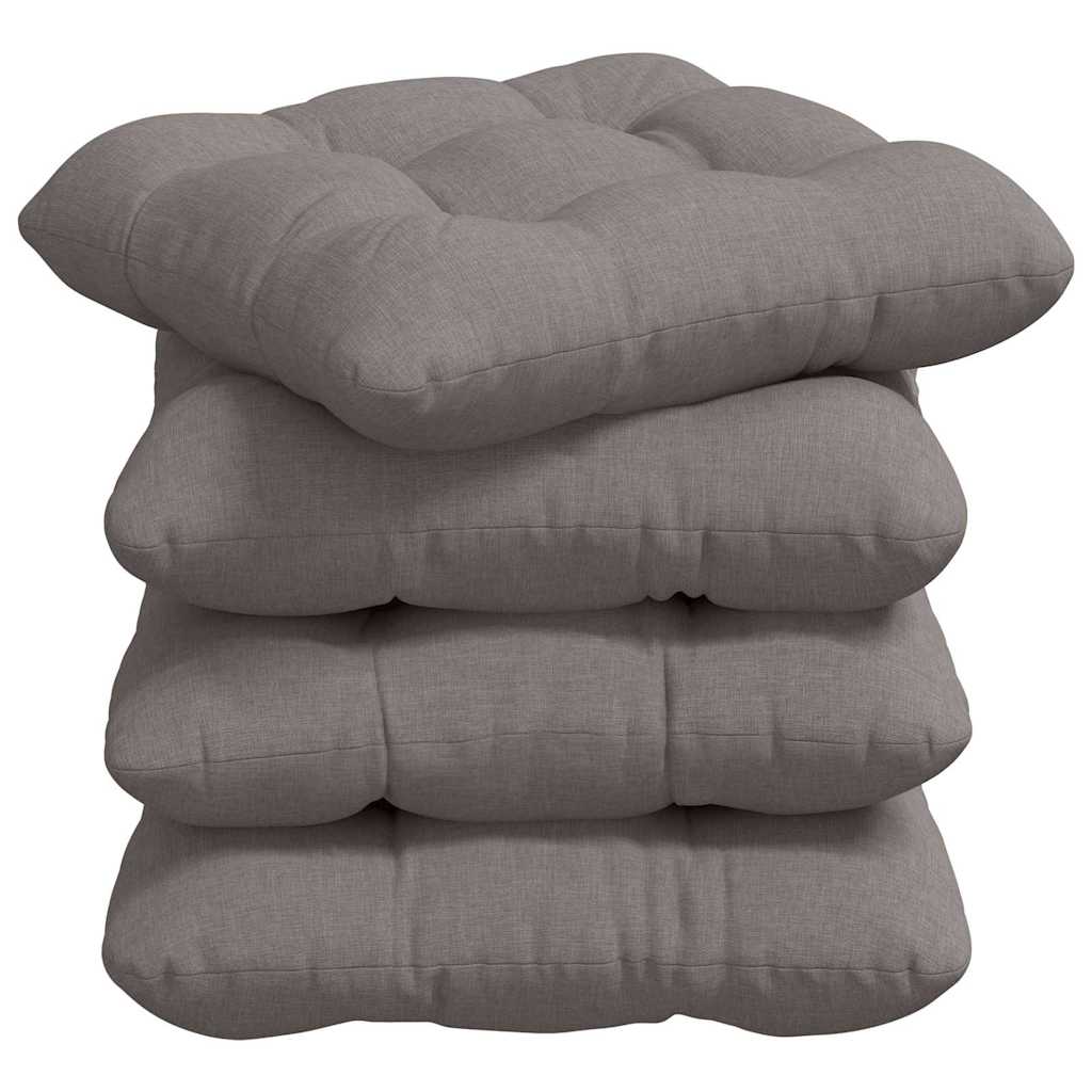 Sitzkissen 4 pcs Hellgrau 40 x 40 x 12 cm Stoff