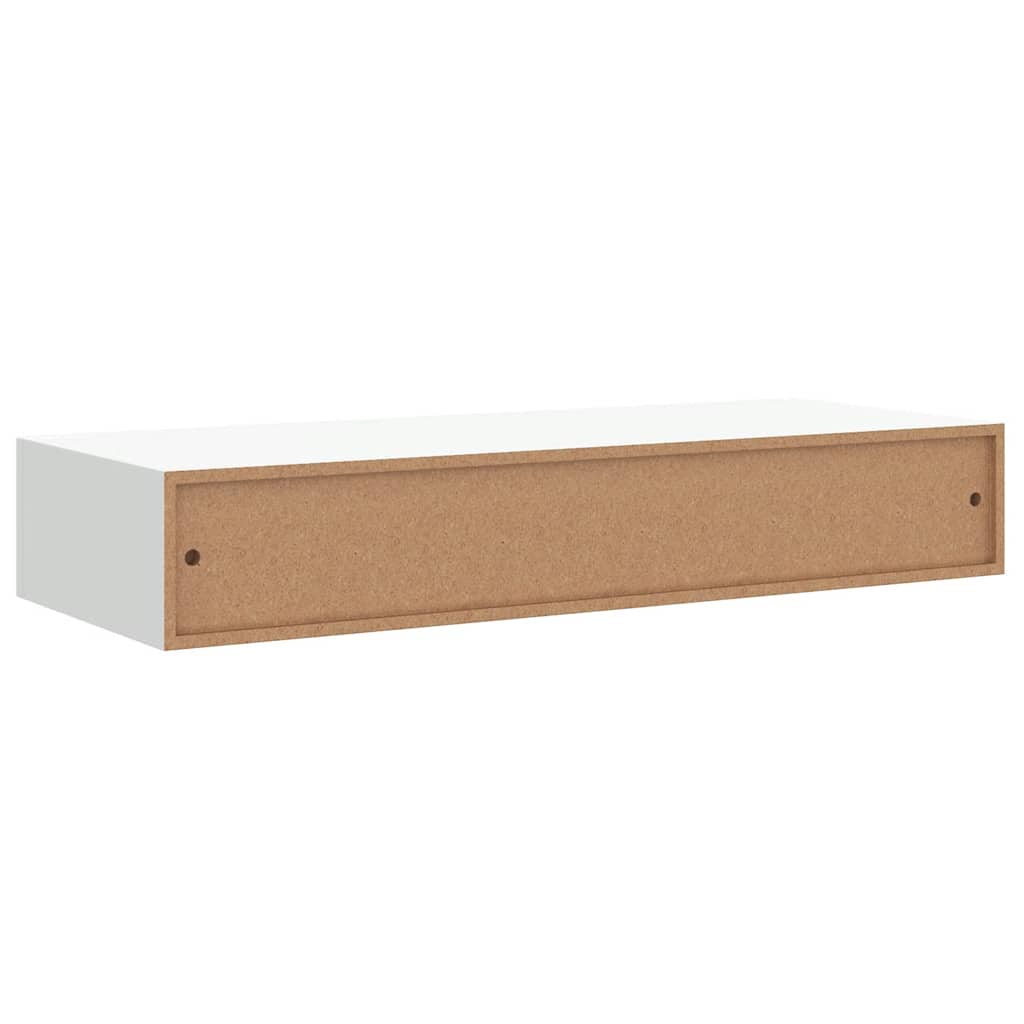 Wandregal mit Schublade Weiß 40x23,5x10 cm MDF