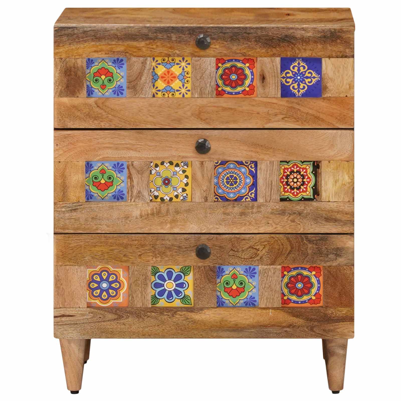 Nachttisch Braun 50 x 33 x 62 cm Massivholz Mango