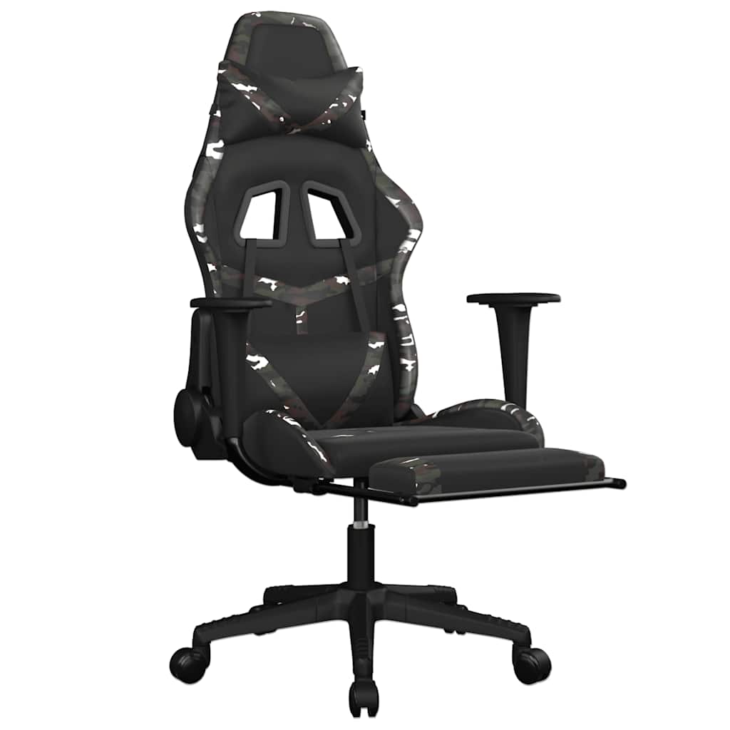 Gaming-Stuhl mit Massagefunktion Schwarz und Grün Kunstleder